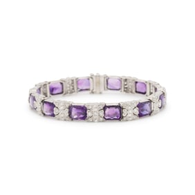 BETTERIDGE, AMETHYST AND DIAMOND BRACELET