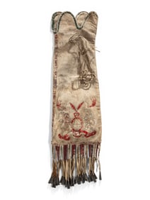 Eastern Sioux Quilled Hide Tobacco Bag, Published