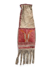 Sioux Elk Dreamer Society Quilled Hide Tobacco Bag