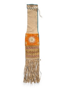 Hidatsa Quilled Hide Tobacco Bag