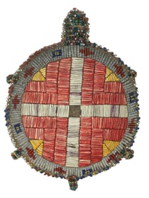 Sioux Quilled and Beaded Turtle Fetish