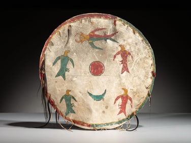 Northern Plains Painted Hide Shield Cover, with Shield