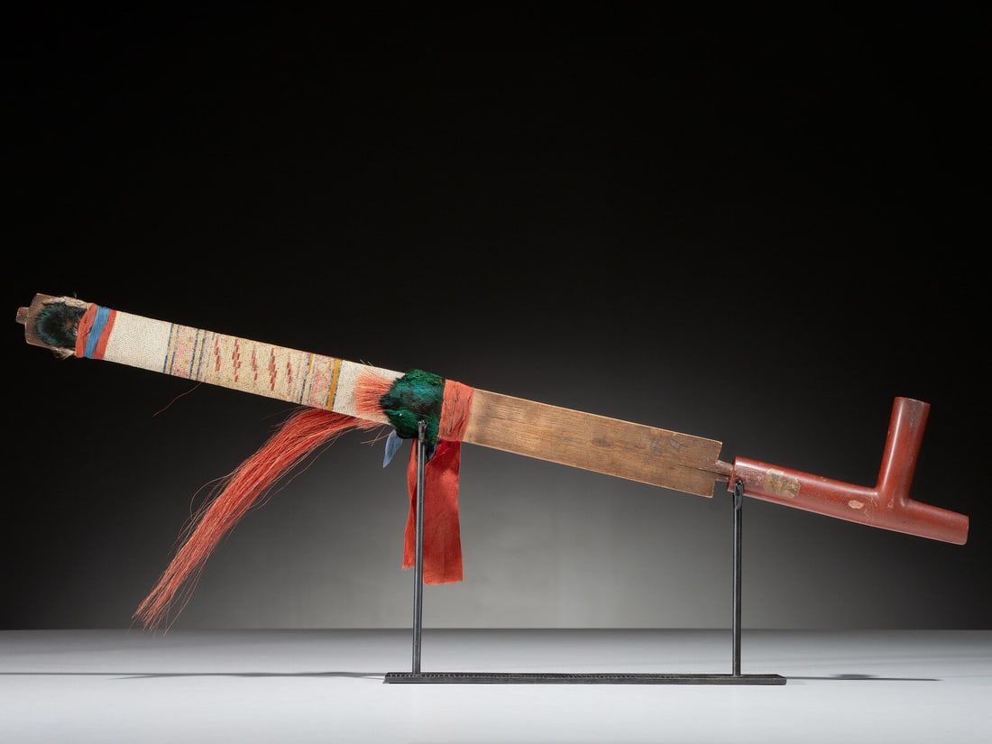 Sioux Quilled Pipe Stem, with Catlinite Bowl (1 of 4)