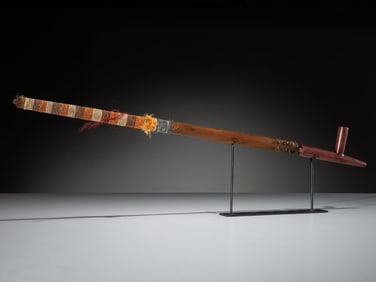 Plains Quilled Calumet Pipe, with Catlinite Bowl