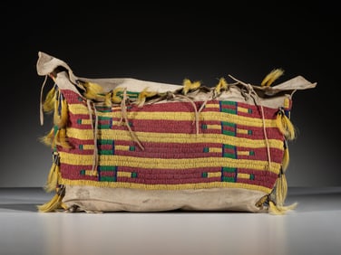 Arapaho Beaded Buffalo Hide Possible Bag