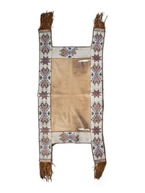 Northern Plains Beaded Hide and Canvas Saddle Blanket