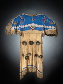 Sioux Girl's Beaded Elk Hide Dress