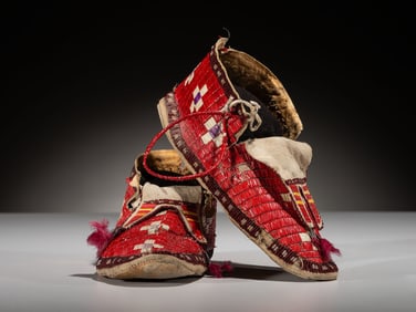 Sioux Quilled Hide Moccasins