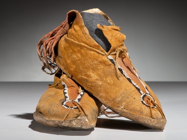 Apache Beaded Hide Moccasins