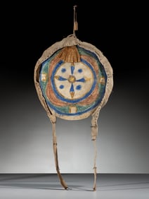 Arapaho Painted Parfleche Shield