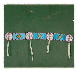 Nez Perce Beaded Blanket Strip, on Trade Blanket