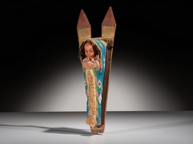 Southern Plains Beaded Cradle, with Doll
