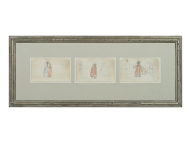 Robert Ridge Walker, Bear Who Walks on a Ridge (Northern Cheyenne, 1780-1959) Ledger Drawingsca 1900