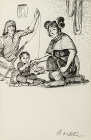Fred Kabotie (Hopi, 1900-1986) Spinners Family