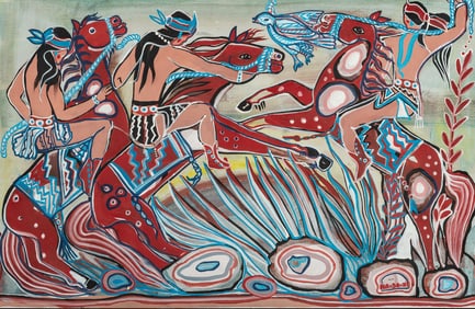 Narciso Abeyta, Ha So De (Diné, 1918-1998) untitled, Chicken Pull