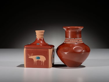 Russell Sanchez (San Ildefonso, b. 1963) Redware Pottery