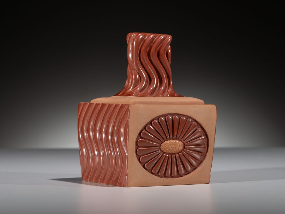 Chris Youngblood (Santa Clara, b. 1989) Red and Tan Micaceous Pottery Box (1 of 3)