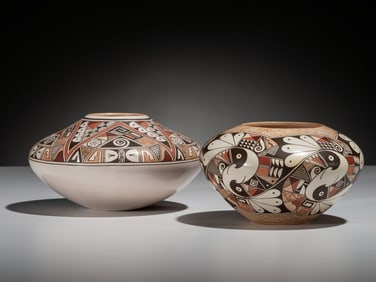 Rainy Naha (Hopi-Tewa, b. 1949) Polychrome Pottery Jars