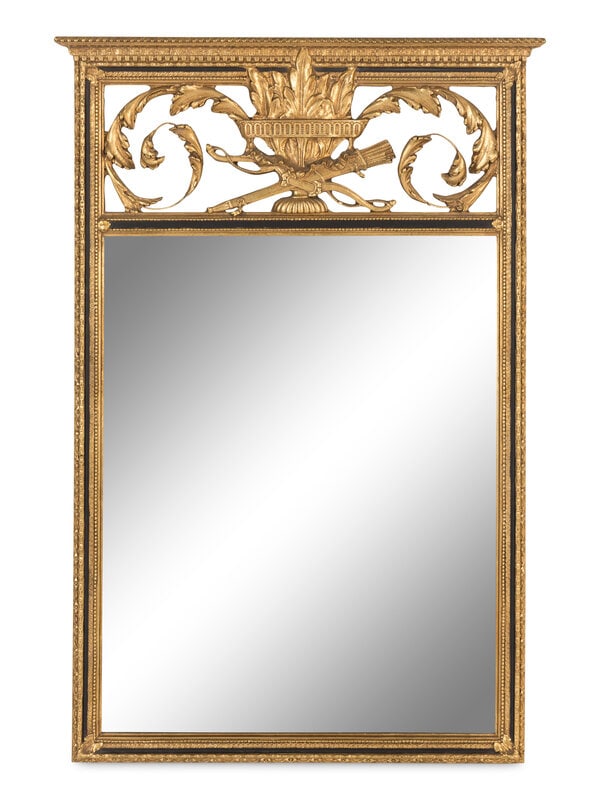 An Empire Style Giltwood and Parcel-Ebonized Mirror (1 of 2)