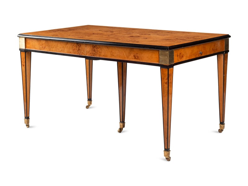 A Biedermeier Style Part Ebonized Burlwood Extending Dining Table (1 of 4)
