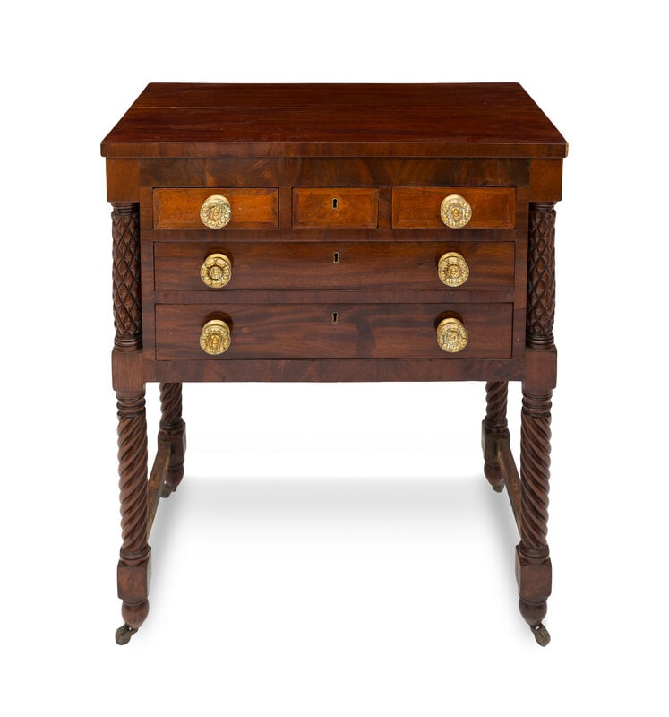 An American Classical Mahogany Five-Drawer Stand  (1 of 2)