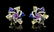 A Pair of Platinum, Fancy Sapphire and Diamond Earclips