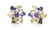 A Pair of Platinum, Fancy Sapphire and Diamond Earclips - 2