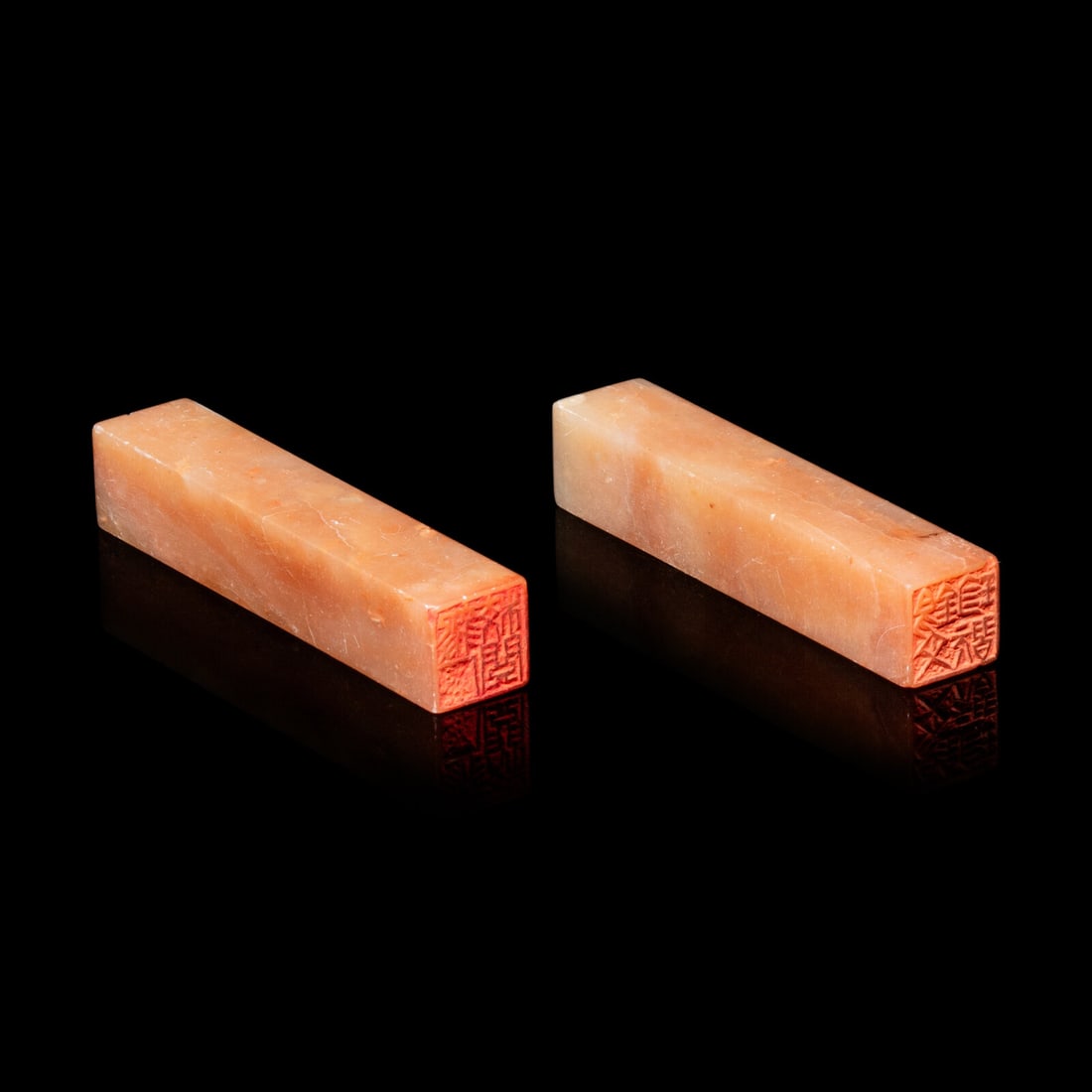 Two Chinese Soapstone Seals of Wang Xiwen (Wang Yiling, 1881-1955) 王錫文（