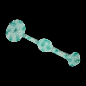 A Chinese Porcelain Imitating Jadeite Ruyi Scepter, Late Qing/Republic Period 晚清