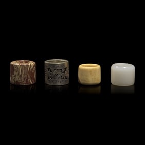 Four Chinese Archer's Rings 扳指一組四枚