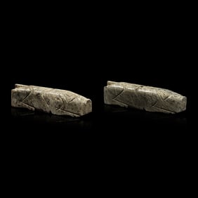 A Pair of Chinese Jade Pigs, Possibly Han Dynasty 或為漢 玉豬握