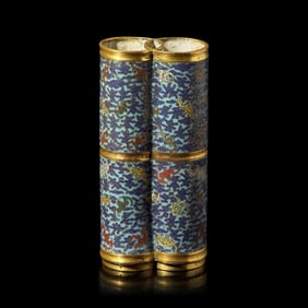 An Unusual Chinese Cloisonné 'Double Coins' Vase, 18th Century  清中期