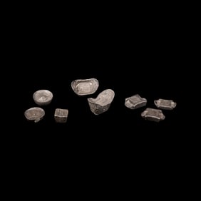A Collection of Eight Chinese Silver Ingots, 19th to Early 20th Century 晚清民