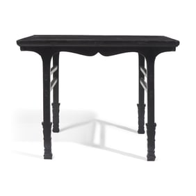 A Chinese Black Lacquered Wood Wine Table, Jiuzhuo, 17th Century 明末清初
