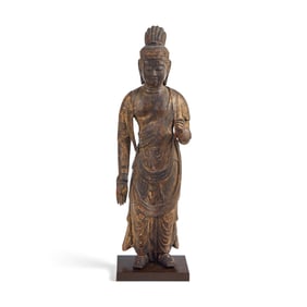 A Japanese Gilt Wood Figure of Kannon Bosatsu, Heian Period, 11th Century