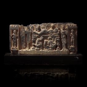 A Gandharan Grey Schist Relief with Maya, 2nd/3rd Century
