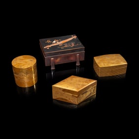 Four Japanese Lacquer Boxes and Cover, 19th-20th Century