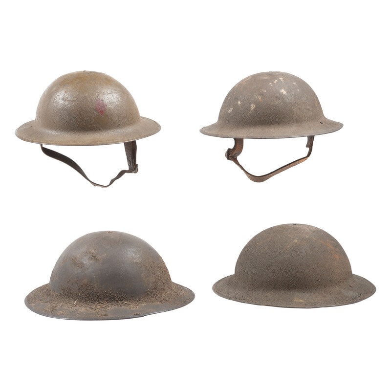 Group of Four WWI M1917 Helmets, Including 5th Infantry Division (1 of 3)