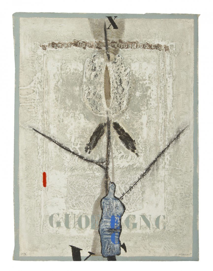 James Coignard, (French, 1925-2008), Goueegnc: James Coignard (French, 1925-2008) Goueegnc carborundum print edition 59/75, signed J. Coignard (lower right) 26 3/4 x 20 inches.