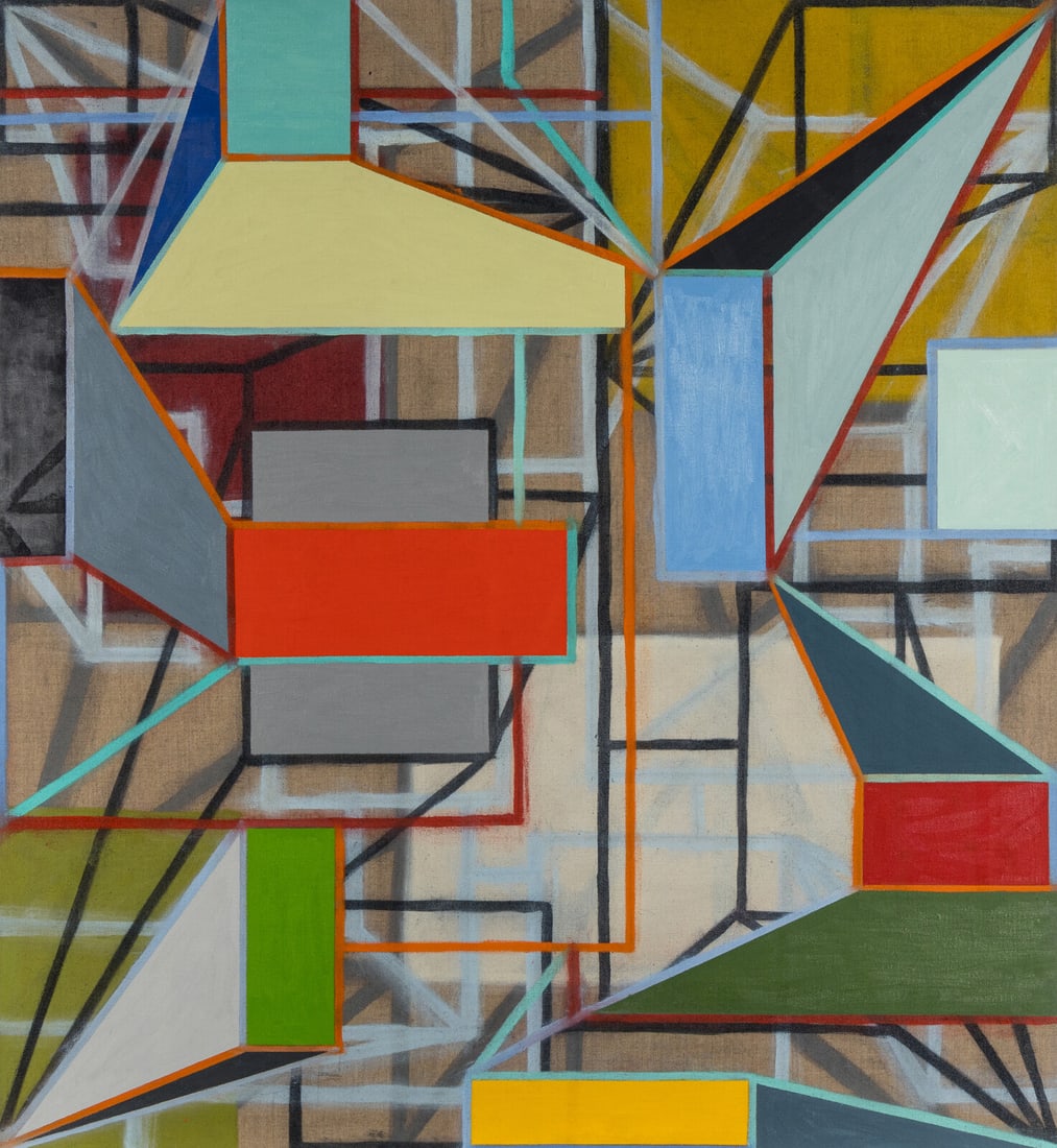 Charles Arnoldi (American, b. 1946) Traffic, 2015: Charles Arnoldi (American, b. 1946) Traffic, 2015 oil on linen signed Arnoldi, titled, dated and inscribed 15.47 (top edge of canvas) 46 x 42 inches. This lot is located in Chicago.