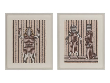 Ray Yoshida (Japanese, 1930-2009) Unitled (Figure) and Untitled (Figures), 1970