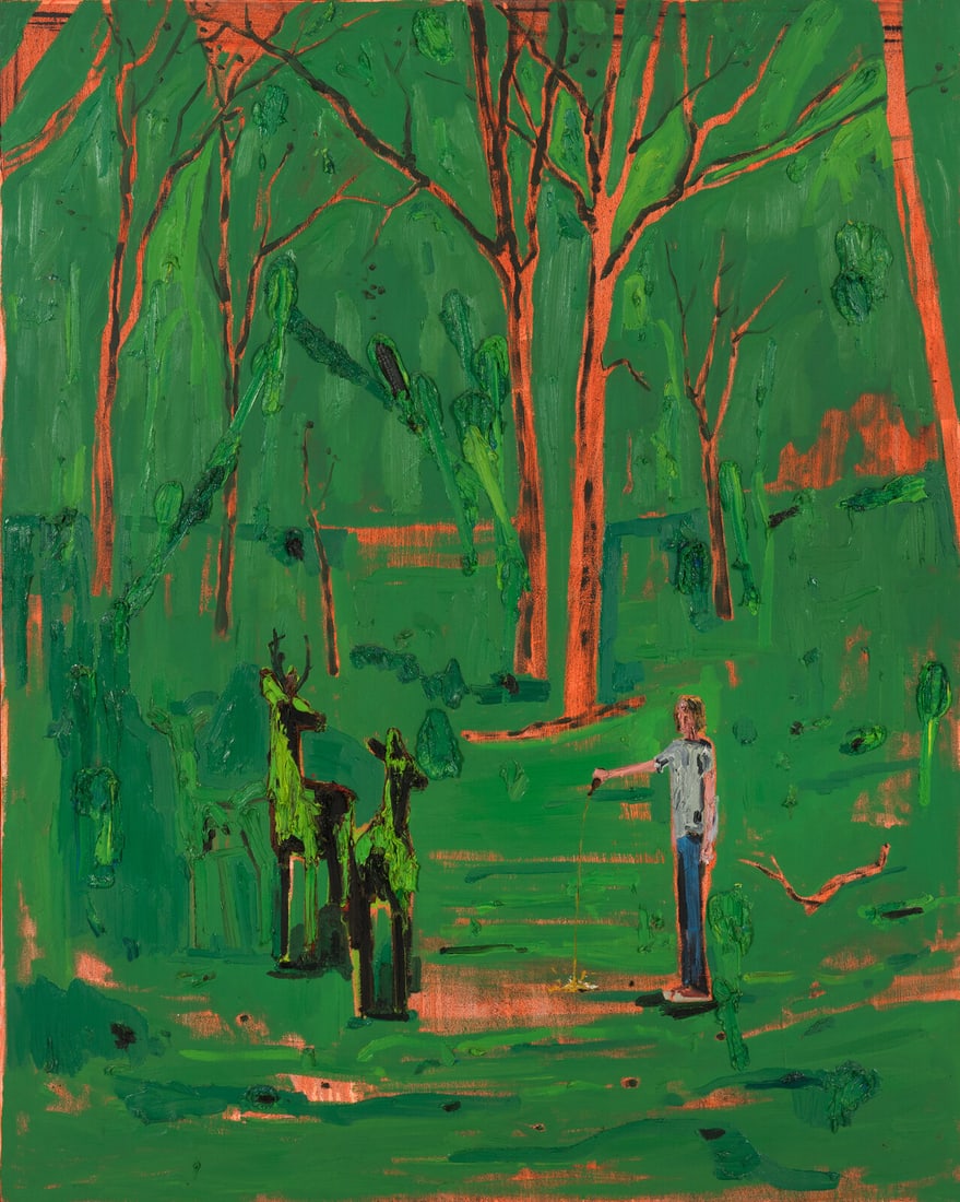 Kim Dorland (Canadian, b. 1974) The Walk Home, 2006: Kim Dorland (Canadian, b. 1974) The Walk Home, 2006 oil and acrylic on canvas signed K Dorland, titled and dated (verso) 60 x 48 inches. This lot is located in Chicago.