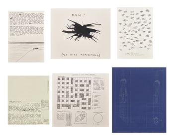 David Shrigley (British, b. 1968) Untitled (Bam!), 1997, Untitled (Draughtsman takes a shower),