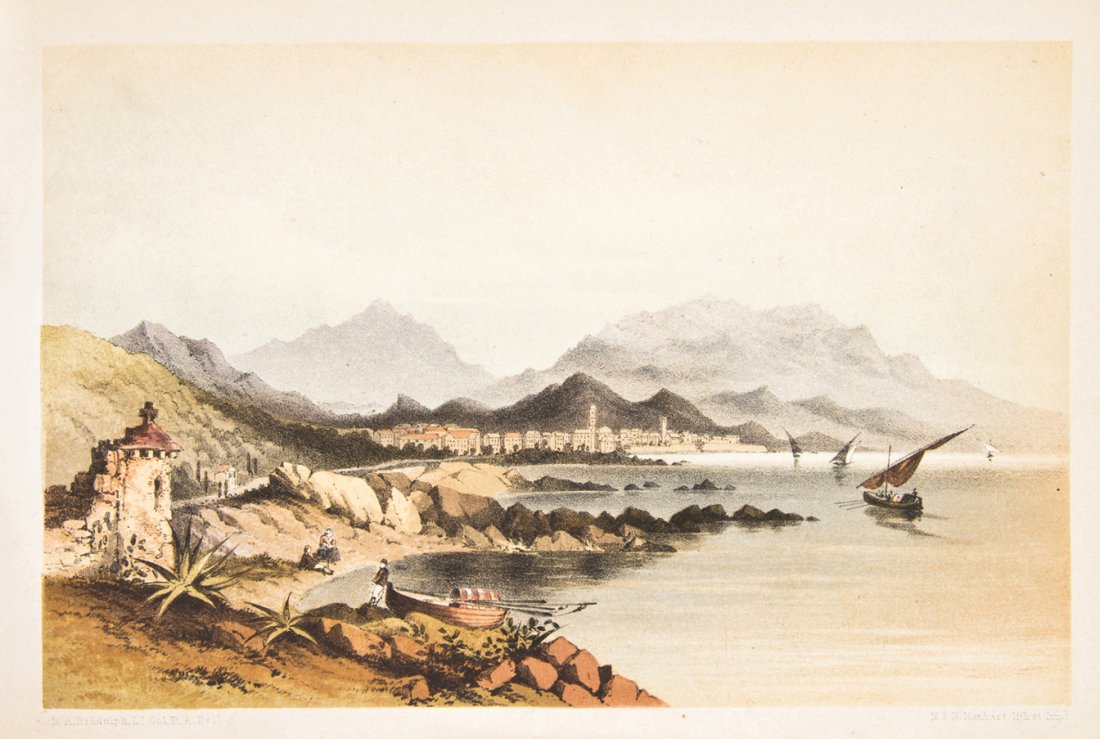 (ITALY) FORESTER, (THOMAS) Rambles in Corsica and Sardi: (ITALY) FORESTER, (THOMAS) Rambles in Corsica and Sardinia. London: Longman, Brown, Green, Longmans, and Roberts, 1858. Large 8vo, 3/4 red calf over marbled boards, gilt-lettered spine, marbled edges,