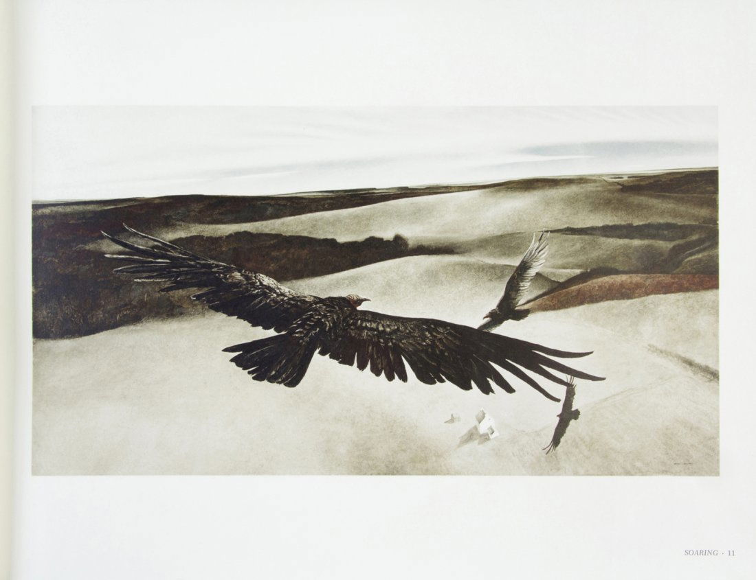 (WYETH, ANDREW) MERYMAN, RICHARD. Andrew Wyeth. Boston,: (WYETH, ANDREW) MERYMAN, RICHARD Andrew Wyeth. Boston: Gambit, 1969. Oblong folio, publisher's quarter blue leather-backed boards with gilt-initialled blue suede cover label, gilt-lettered spine, deco