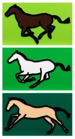 Julian Opie (British, b. 1958) Galloping Horses (complete series of three), 2013