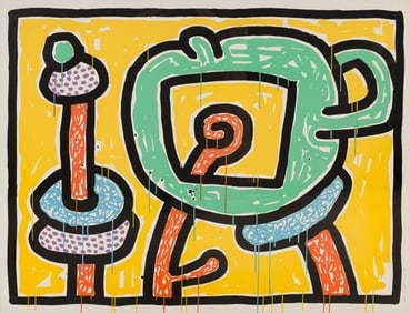 Keith Haring (American, 1958-1990) Flowers Yellow, 1990