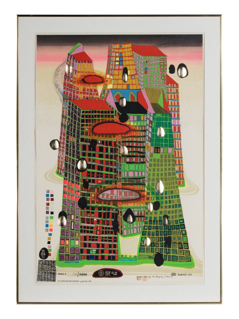 Friedensreich Hundertwasser (Austrian, 1928–2000) Good Morning City – Bleeding Town, (1 of 5)