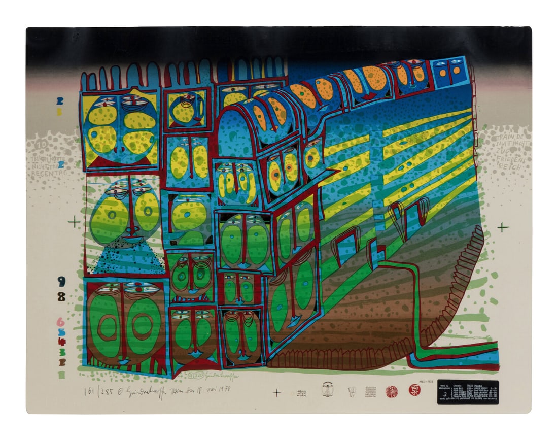 Friedensreich Hundertwasser (Austrian, 1928–2000) Night Train, 1978 (1 of 5)