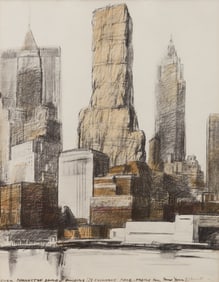 Christo (Bulgarian, 1935–2020) Lower Manhattan Packed Building, 20 Exchange Place, Project for